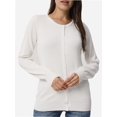 thumbnail image 4 of Women's Crew Neck Button Down Long Sleeve Cardigan Sweater, 4 of 4