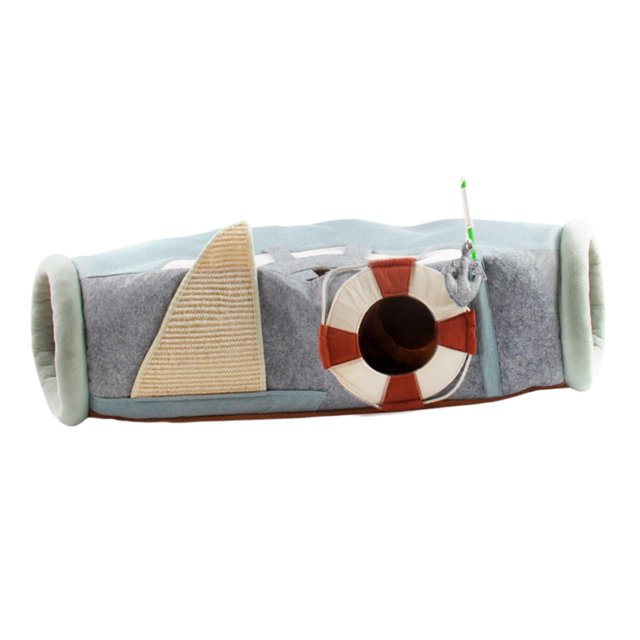 Divertido de juguete para gatos con agujeros, es de juego, Barco Zulema Juguetes de túnel para gatos