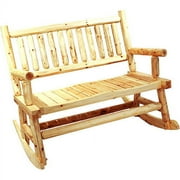 Rustic Pine Log Double Rocker