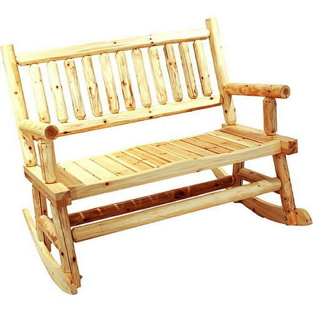 Rustic Pine Log Double Rocker