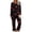 Black, variant on Pajamas for Women Valentines Pajamas Random Print Long Sleeve Top With Pocket 3/4 Length Pants 2 Piece Loungewear Set Sleepwear