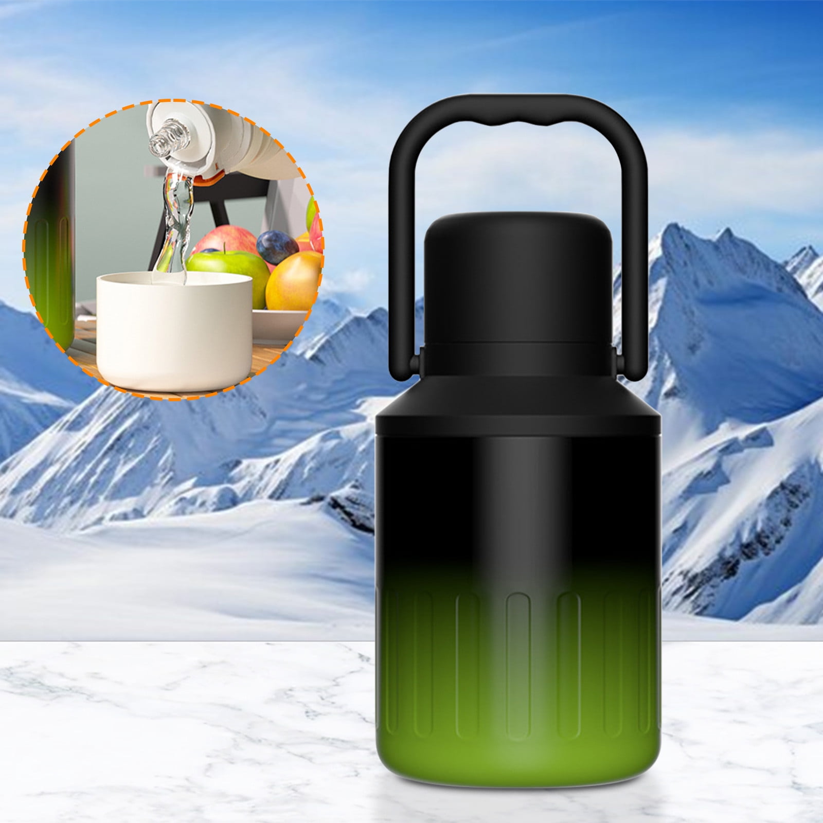TACILIP Sulated Gallon Jug with Handle Stainless Steel Large Double Vacuum Water Bottle for Hot Cold Drinks Wide Mouth Sweat Proof Great for Travel Camping Stainless Water Bottles, Gifts for Women
