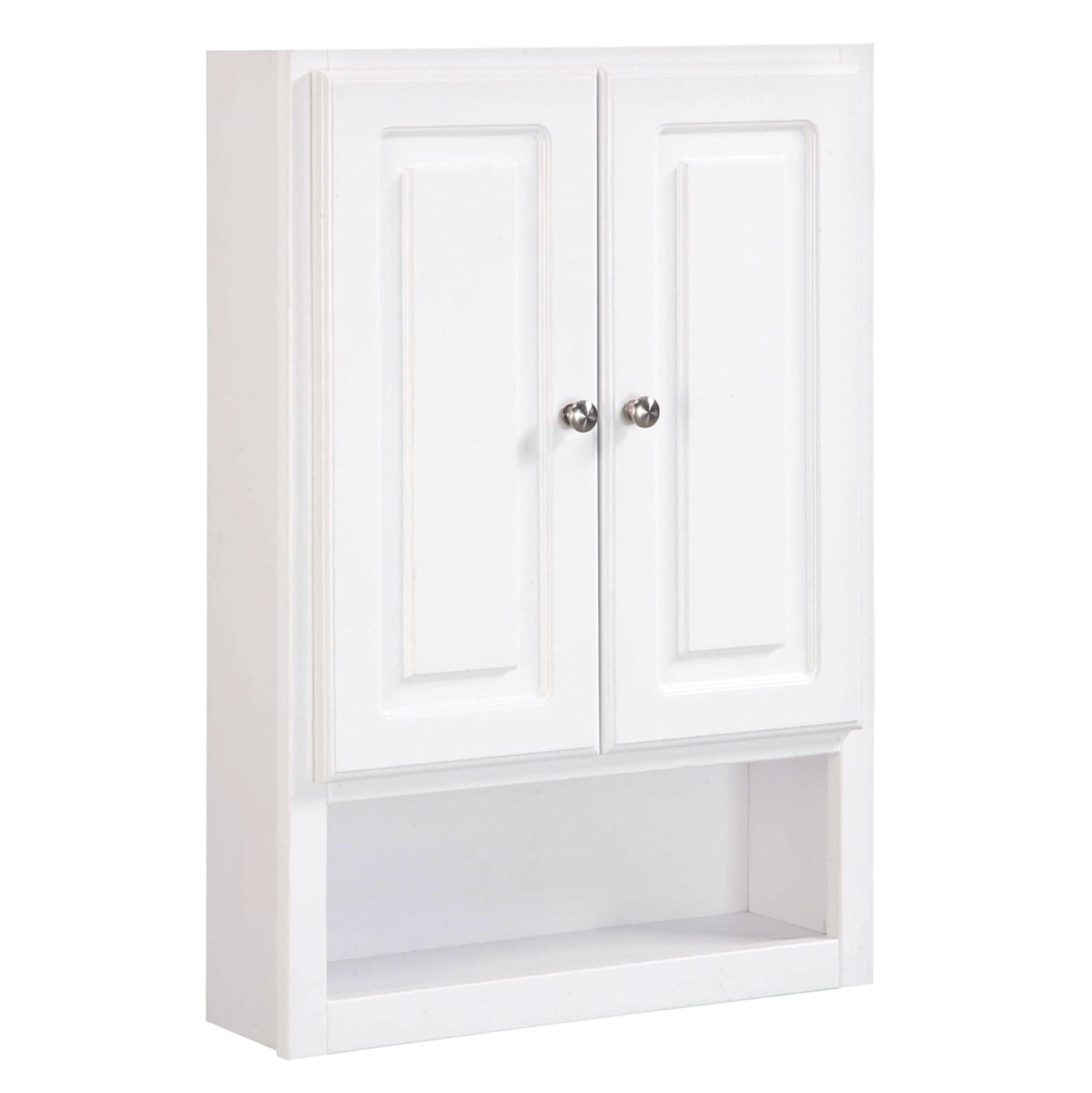 Wooden Cabinet Cupboard Floor Standing Cabinet Unit Storage with 2 Drawers and 2 Doors for Home Office White 73.5 × 66 × 33 cm