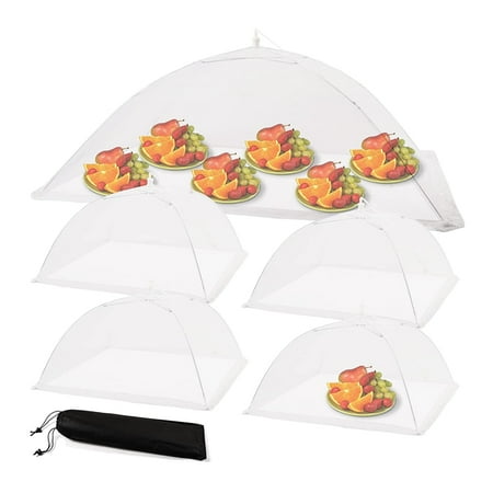 

5 Pack Food Nets/Food Covers for Outside Pop-Up Food Tents Mesh Food Cover Set Reusable and Collapsible
