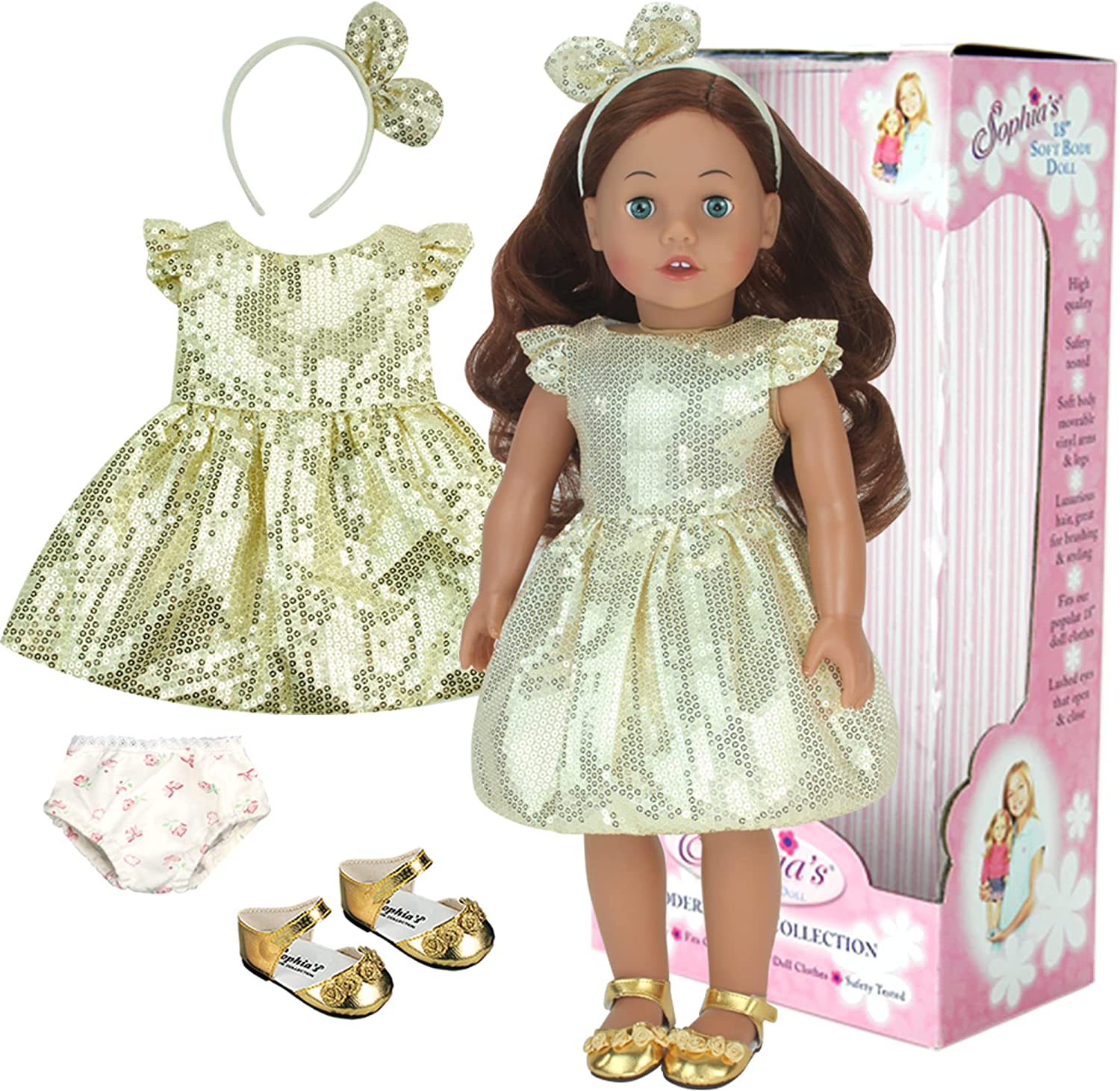 18 Inch Doll Carly, Made by Sophia's 18 Inch Auburn Doll, Jointed