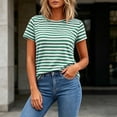 thumbnail image 5 of Otntypg Women's Striped Short Sleeve T-Shirt - Trendy Basic Athletic T-Shirts Loose Soft Crew Neck Casual Summer Tops for Work Weekend, 5 of 8