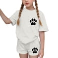 thumbnail image 6 of Babcutegg Girls Summer Printed Short Sleeve Round Neck Top and Matching Shorts Two-Piece Set – Lightweight Casual Outfit for Warm Weather Wear White Size 14-15, 6 of 9