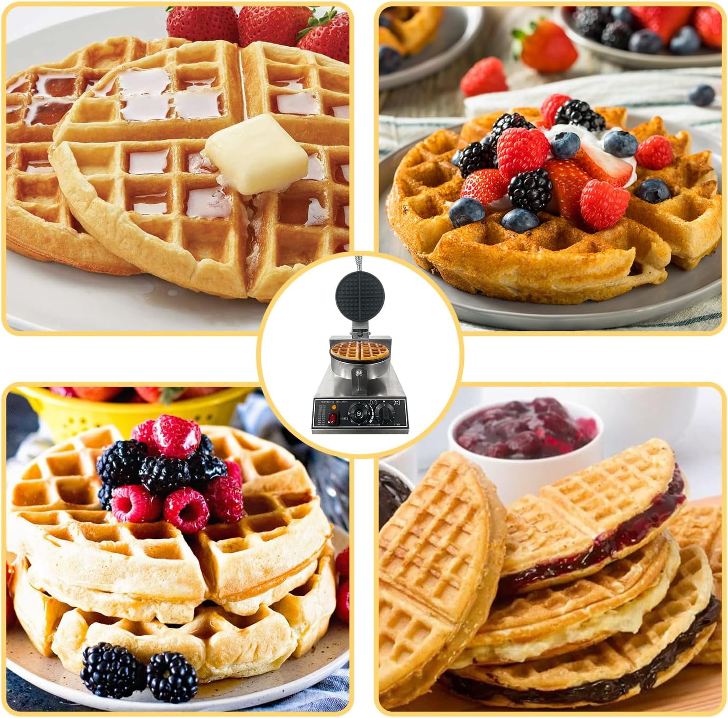 Hamilton Beach Belgium Dual Family Size Waffle Iron, Removable Non