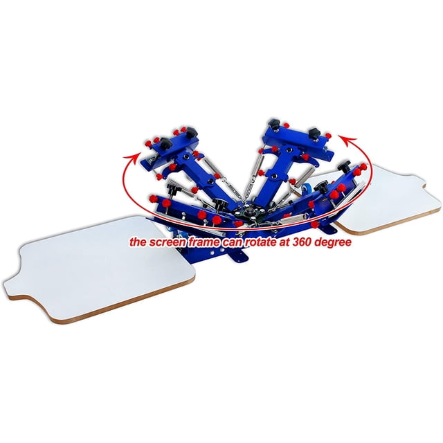 INTBUYING Screen Printing Kit 4 Color 2 Station Desktop T-shirt Silk Screen Printing Machine