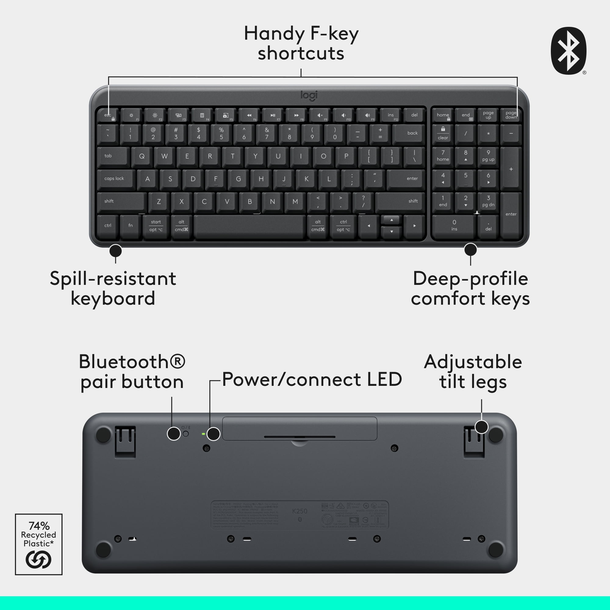 Logitech MK250 Bluetooth Wireless Mouse and Keyboard Combo