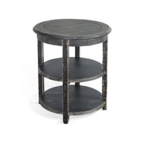 Sunny Designs Marina Black Sand Wood and Veneers Side Table
