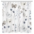 thumbnail image 3 of HVEST Grey Butterfly Shower Curtain for Bathroom,Vintage Watercolor Blue Floral and Eucalyptus Leaf Fabric Shower Curtain with Hooks,Spring Nature Floral Plant Bathroom Curtains Shower Set, 69x70 inch, 3 of 8