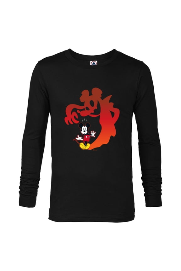 Mickey Mouse Halloween Spooky Scary Shadows Vampire - Long Sleeve T-Shirt for Men - Customized-Black