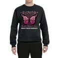 thumbnail image 2 of Wild Bobby Faith Hope Love Butterfly Ribbons Breast Cancer Awareness Unisex Crewneck Sweatshirt, Black, Small, 2 of 6
