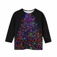 thumbnail image 5 of YUNAFFT Girls Christmas Print Casual 3/4 Sleeve Round-Neck Blouses & Shirts Cotton-Like Comfort Fit Elastic 4-14Y, 5 of 7