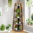 thumbnail image 3 of TribeSigns 70 inch Tall Corner Shelf, Industrial 5 Tier Corner Bookshelf Corner Ladder Shelf Small Bookcase for Living Room, Home Office, Gray, 3 of 6