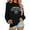 Black, variant on Karight Women's Long-sleeved Round Neck Pullover Casual Printed Loose Sweatshirt