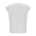 thumbnail image 6 of Fesfesfes Women's Linen Tops Summer Outdoor Indoor Crew Neck Short Cap Sleeves Loose Soft T-shirt for Daily Wearing Breathable Blouse (White,S), 6 of 7