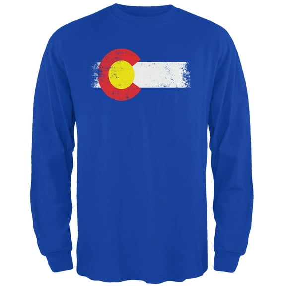 Old Glory Mens Born and Raised Colorado State Flag Long Sleeve Graphic T Shirt