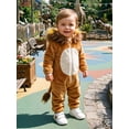 thumbnail image 6 of RUINIXCW Toddler Baby Lion/Horse Cosplsy Zip Front Plush Long Sleeve Hooded Jumpsuit, 6 of 8