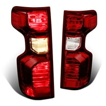 DNA Motoring TL-ZTL-007-DKR For 2019-2023 Chevy Silverado Dark Red Lens Tail Light Brake Lamps