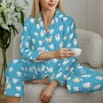 thumbnail image 6 of Haiem Healthy And Ill White Teeth Pattern Women’s Long-sleeve Sleepwear,Sleepwear Set,2-piece Loungewear Set,Soft PJs Comfy Nightwear with Pockets-X-Large, 6 of 7