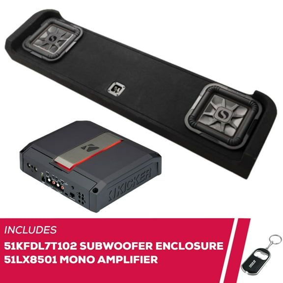 New Kicker 51KFDL7T102 Dual 10" L7T Enclosure & 51LX8501 Mono Amp w/ Wiring Kit