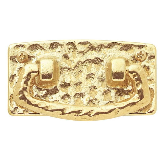 Renovators Supply Vintage Bright Solid Brass Mission Bail Pull Hammered Design 2.5" Boring