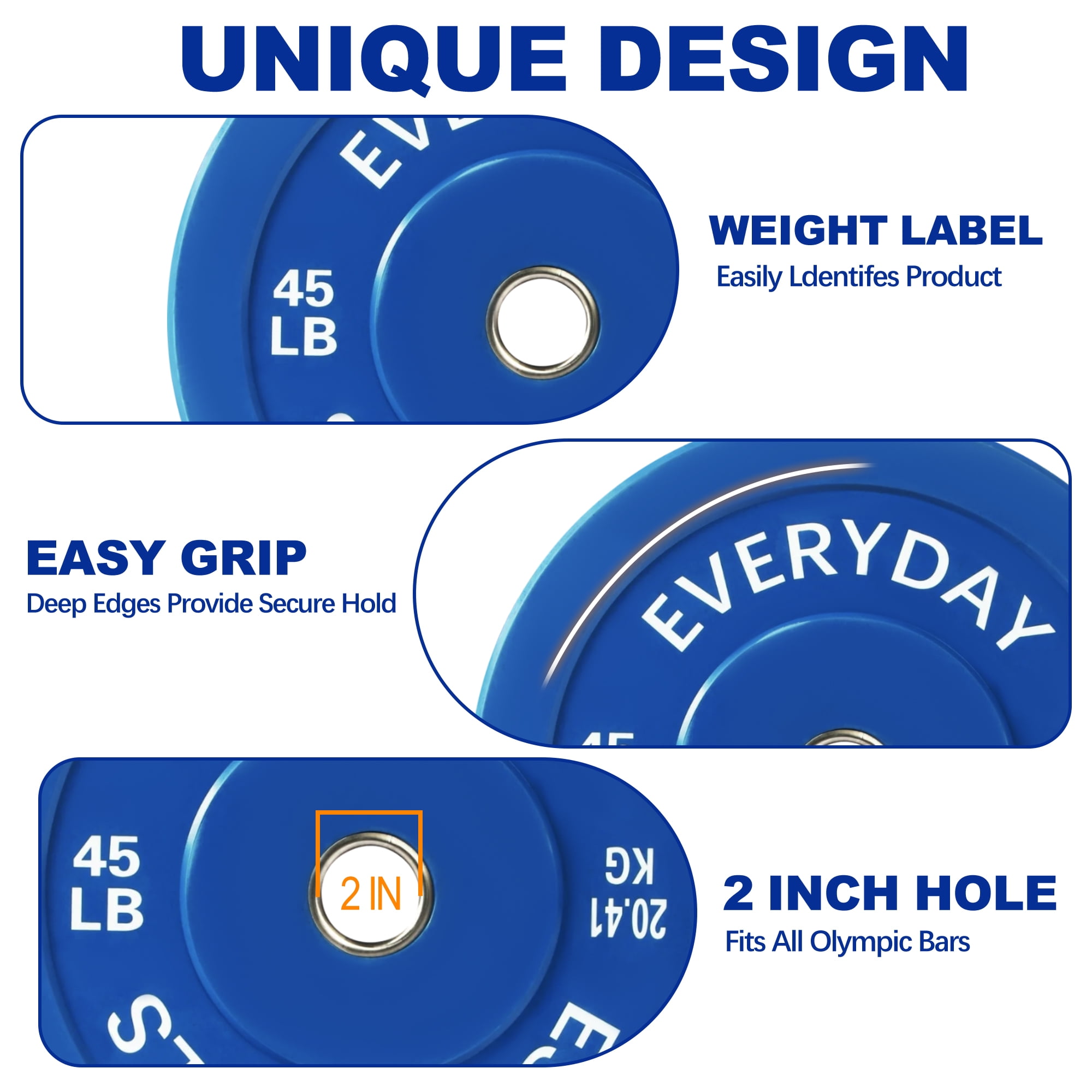 BalanceFrom Olympic Bumper Plate Weight Plate with Steel Hub, Color Coded, 45 lbs Single