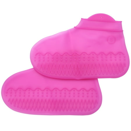 

Silicone Waterproof Shoe Cover Non-Slip Rain Set Reusable Rain Set Men s Shoes Accessories (S) Pink