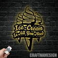 thumbnail image 4 of Craftnamesign Ice Cream Shop Metal Wall Art, Ice Cream Lovers Home Decor, Ice Cream Sign, 4 of 5