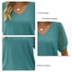 thumbnail image 5 of Camisas de manga corta con cuello en V para mujer, moda de verano, Color puro, blusa informal holgada de manga corta para mujer, verde XL, 5 of 6