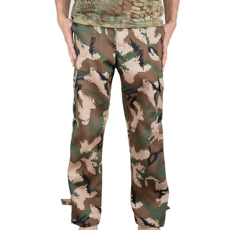 Mens Military Style Total Terrain Camo BDU Pants, Desert Digital Camo, Woodland Camo, City Digital