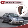 thumbnail image 2 of Ofertas Únicas 1 Pc Cubierta de Pomo de Cambio de Marcha para Chevrolet Cruze 2011-2015 Protector de Mango de Cambio Marrón Fibra de Carbono Negro, Marrón Cuero Sintético, 2 of 6