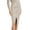 Beige, variant on Landzoo Women's Leather Midi Skirt High Waisted Front Slit Zip Back Ruched Bodycon Fall Club Long Skirts Fashionable Comfortable Casual Women's Skirt