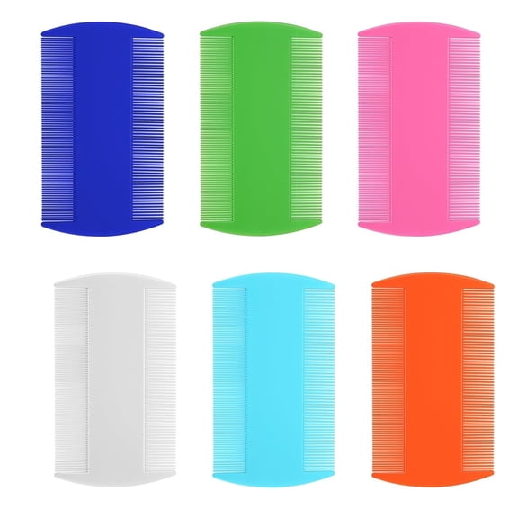 Flea Lice Combs,Topboutique Plastic Pet Comb,Double Sided Flea Combs,Grooming Fine Tooth Hair Combs for Dogs Cats,Hair Grooming Combs,6 Pcs,6 Color