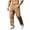 Khaki, variant on Multi Patch Pocket Drawstring Elastic Waist Cargo Jogger Pants for men, Solid Loose Outdoor Sport Long Trousers