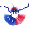 thumbnail image 1 of Linda falda tutú traje patriótico rojo azul y blanca falda 2pcs disfraz del día de independencia de mascotas para la decoración de gatitos, 1 of 8
