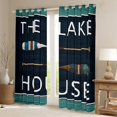 thumbnail image 2 of Homewish Lake House Black Out Curtains for Kids Children Teens,Retro Paddle Curtains Pack of 2 (42x63 Each),Blue Teal Bedroom Curtains,Ultra Soft Home Decor, 2 of 6