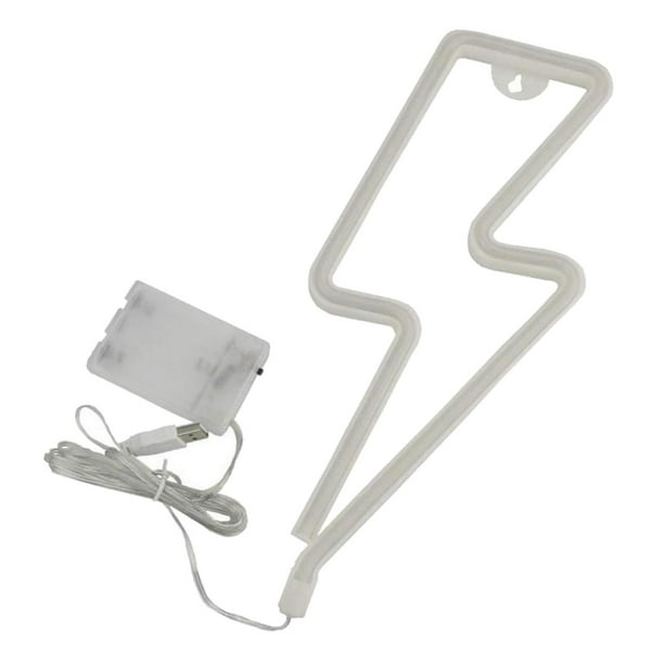 Lámpara de pared con letrero de neón LED y luz de neón, luces de neón alimentadas por USB, letreros de neón Blanco