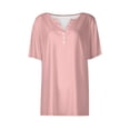 thumbnail image 4 of Blusa gráfica de manga corta para mujer: sudadera con estampado geométrico, cuello redondo, top informal elegante para salidas de verano y regalos., 4 of 5