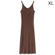 thumbnail image 1 of Vestido Con Cuello En V Sin Mangas De Punto Color Sólido Vestido Largo Y Delgado Sexy, Marrón, XL Speravity AP001368-12B, 1 of 7