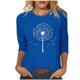 thumbnail image 1 of Tops de Cuello Redondo para las Mujeres Moda Impresa 3/4 Mangas Blusa Casual Top, Estante de Imitación, 1 of 5