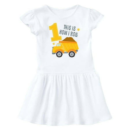 

Inktastic Dump Truck 1st Birthday Gift Baby Girl Dress