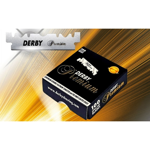1000 Derby Professional Premium Single Edge Half Razor Shaving Blades for straight folding barber razors Salon Shop (10 packs X 100 Blades each) Lot Black