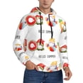 thumbnail image 2 of Honeii Summer Gnome Pattern Mens Hoodies Men's Loose Sleeve Sweatshirt,Pullover Hooded Sweatshirt for Men,Essentials Hoodie-Large, 2 of 7