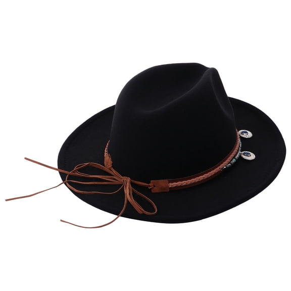 ADDHAT Cap Women Country Hat Black Wool Flat Edge 1Pack