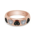thumbnail image 3 of AFFY 0.03 Ct Black & White Natural Diamond Heart Ring in 14k Rose Gold Over Sterling Silver Ring Size : 11, 3 of 6