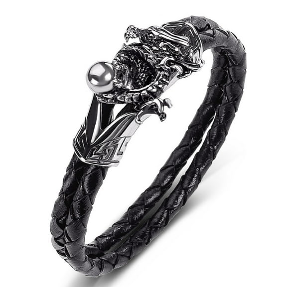 Fachoice Dragon Claw Ball Bracelet for Men Domineering Dragon Leather Bracelet, Punk Dragon Claw Bracelet Masculine Dragon Animal Braided Bracelet Men’s Cool Dragon Totem Bracelet Jewelry