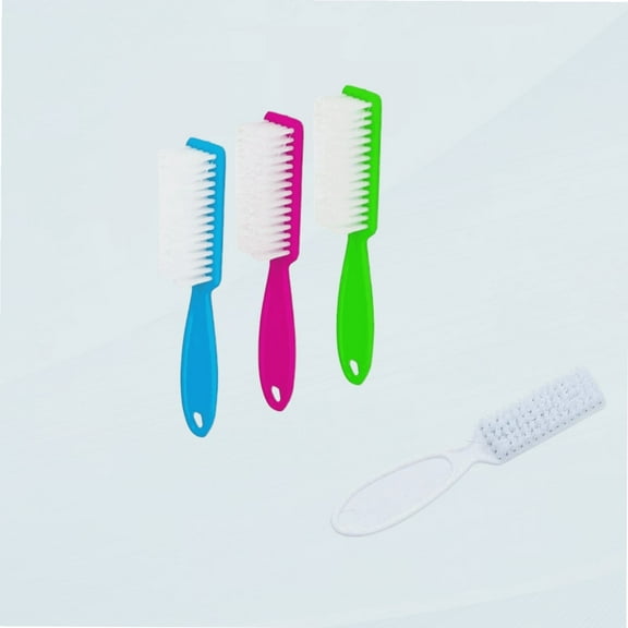 4 Pcs Handle Grip Nail Brush, Hand Fingernail Cleaner Brush Manicure Tools Scrub Cleaning Brushes Kit for Toes and Nails (Random Colors)